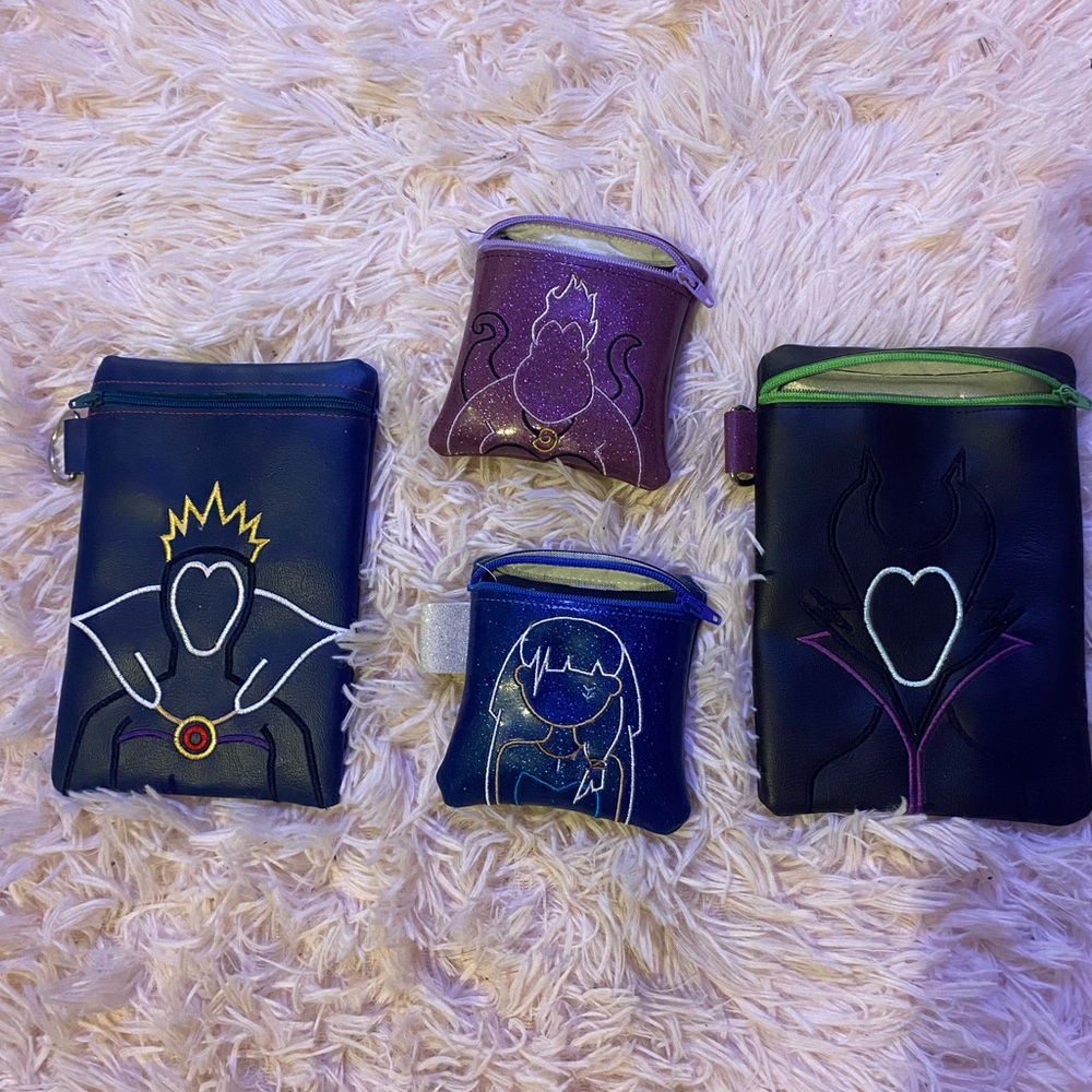 Set of Disney Villain-Themed makeup bag set